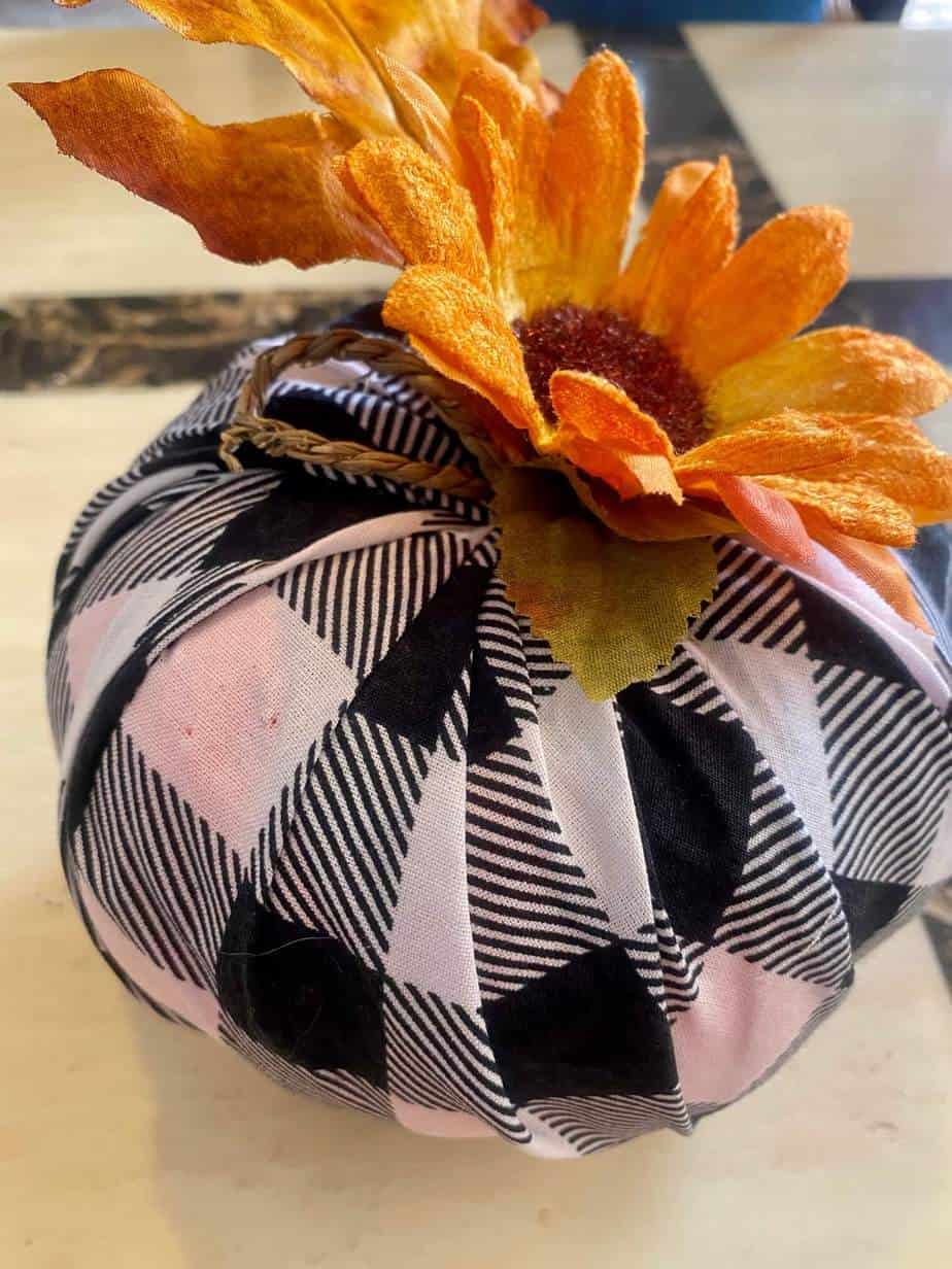 Dollar Tree Fabric Covered Pumpkins No Glue Buffalo Check