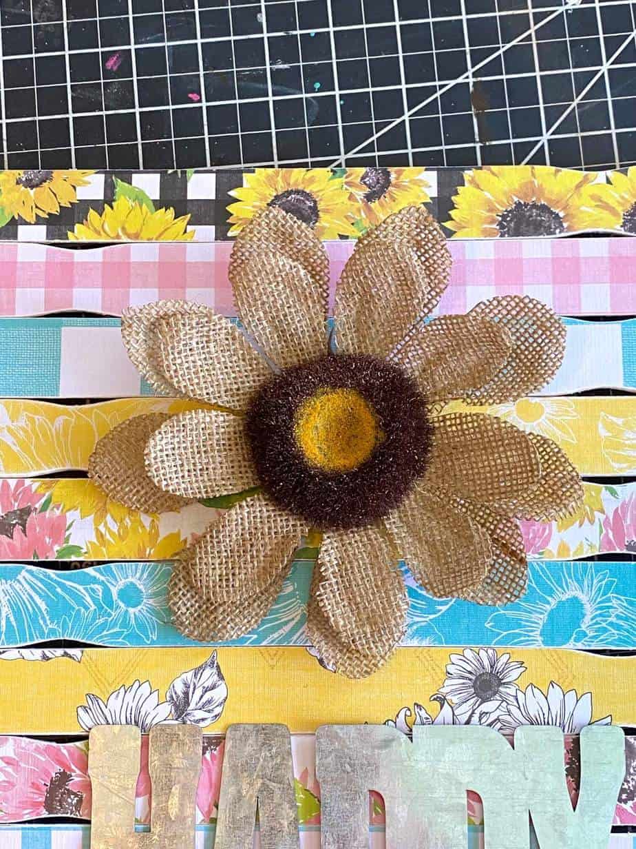 Happy Burlap Sunflower Manda Panda Projects