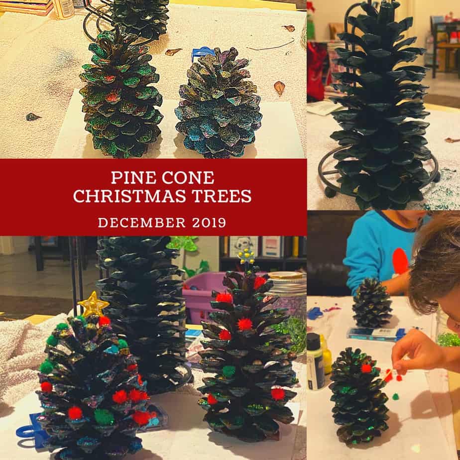 How to Make DIY Pom Pom Pinecone Christmas Trees