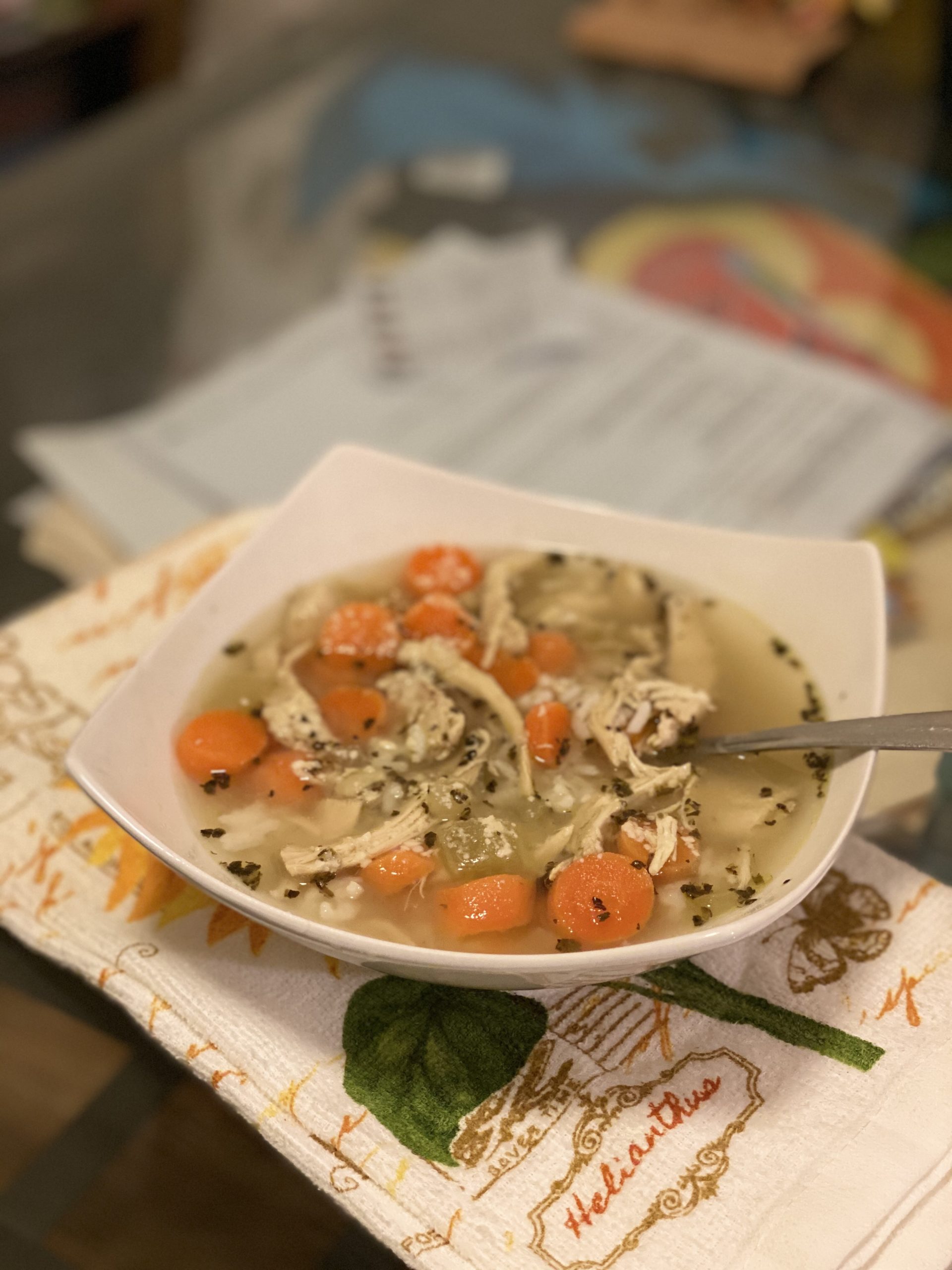 Finished Homeade Chicken Soup in a bowl