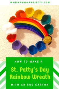 Saint Patrick’s Day egg carton rainbow wreath