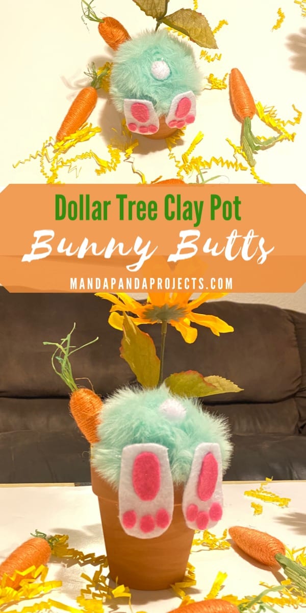 Dollar tree clay pot bunny butts. Easy Easter and spring craft. #bunnybutts #claypotcrafts #eastercrafts