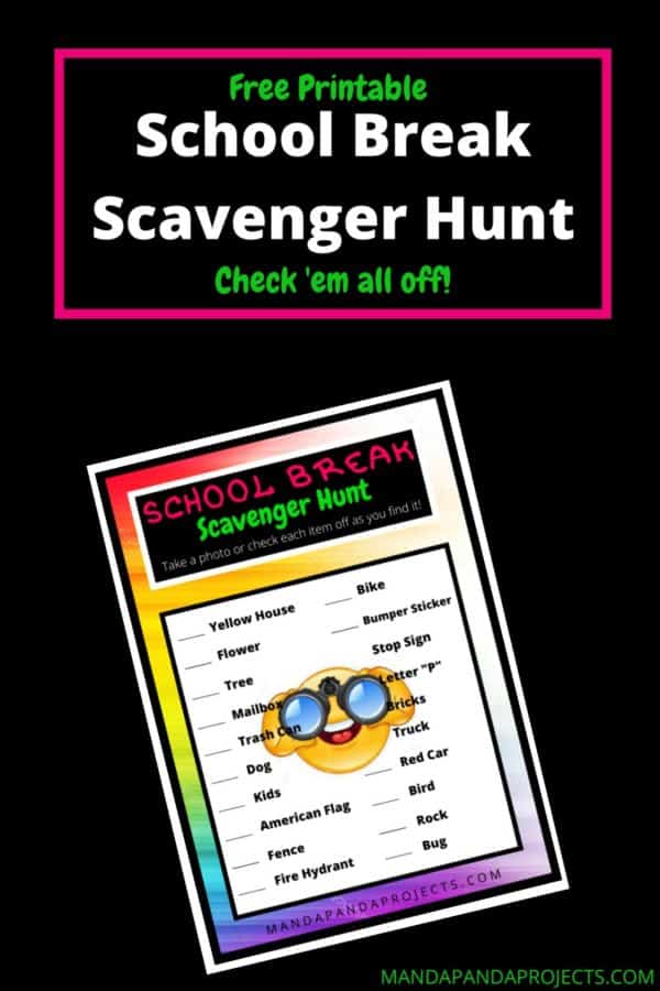 Outdoor Scavenger Hunt: School Break Neighborhood Hunt!