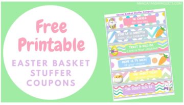 Free printable easter basket stuffer treat coupons for kids