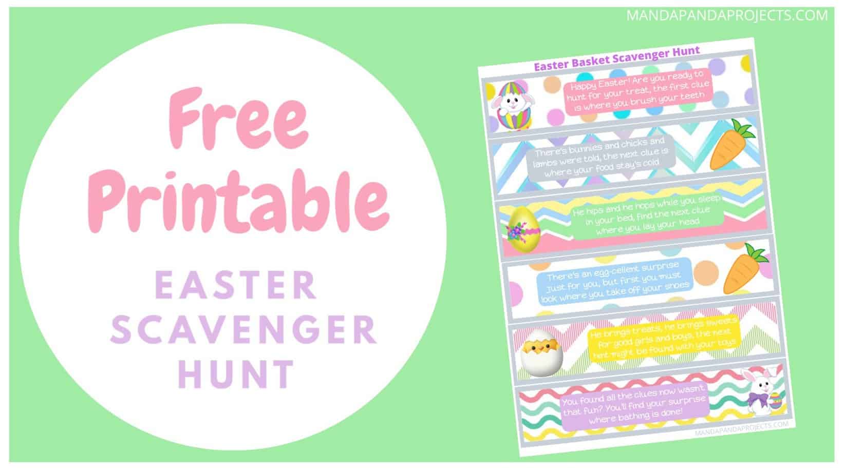 Free printable easter scavenger hunt activity game #kidseaster #easterprintables