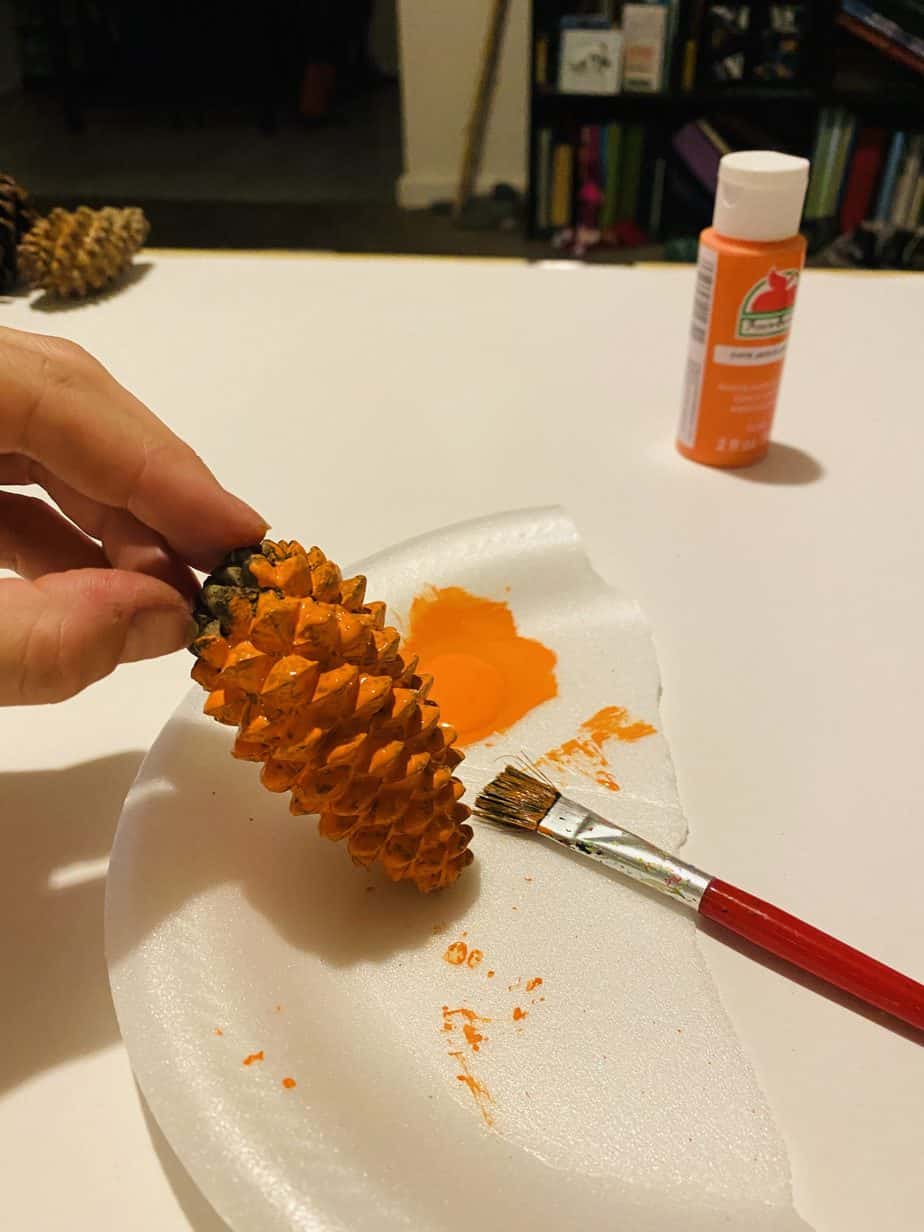 Pine cone carrot nature easy kids spring craft activity