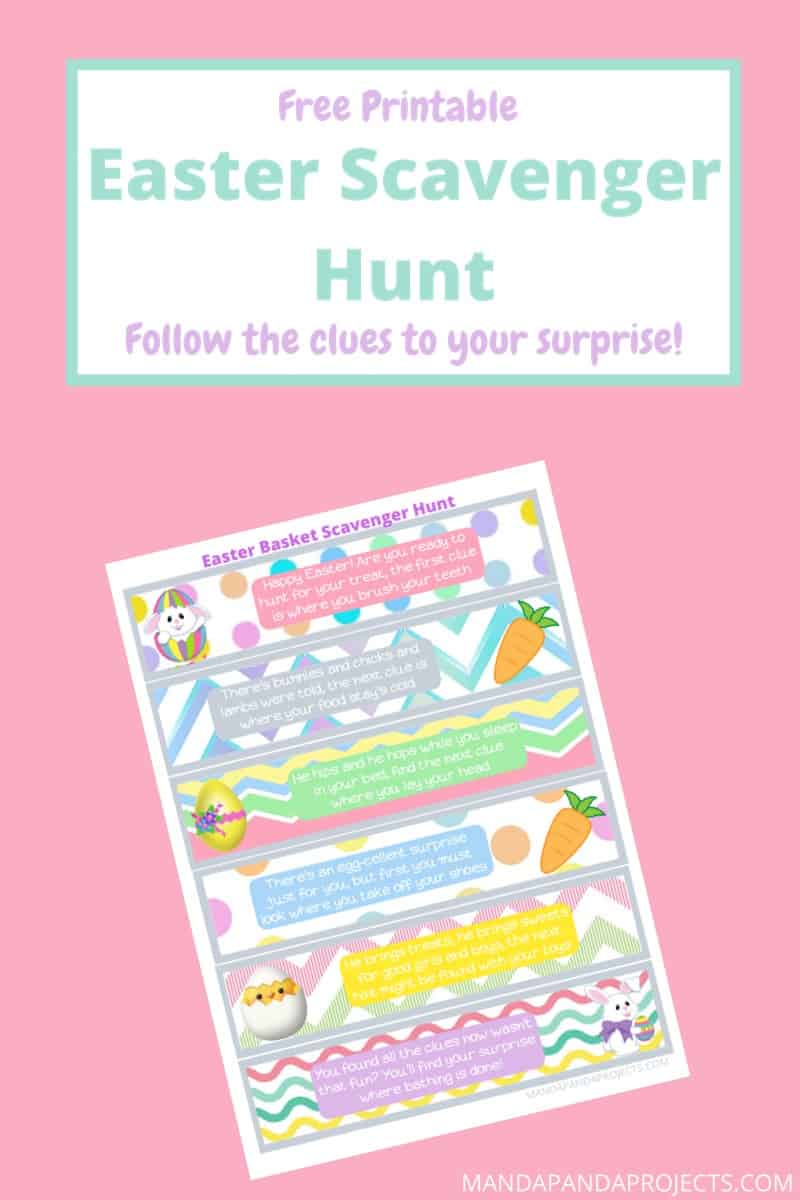 Free printable easter scavenger hunt activity game #kidseaster #easterprintables