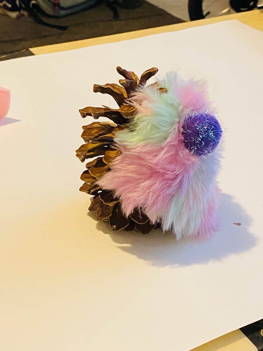 Pine cone bunny Easter gnome craft