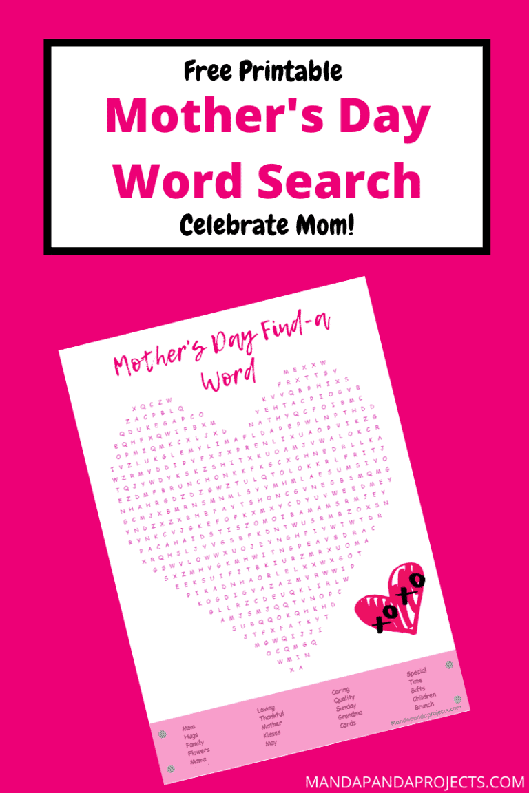 Mothers Day Word Search Activity Free Printable