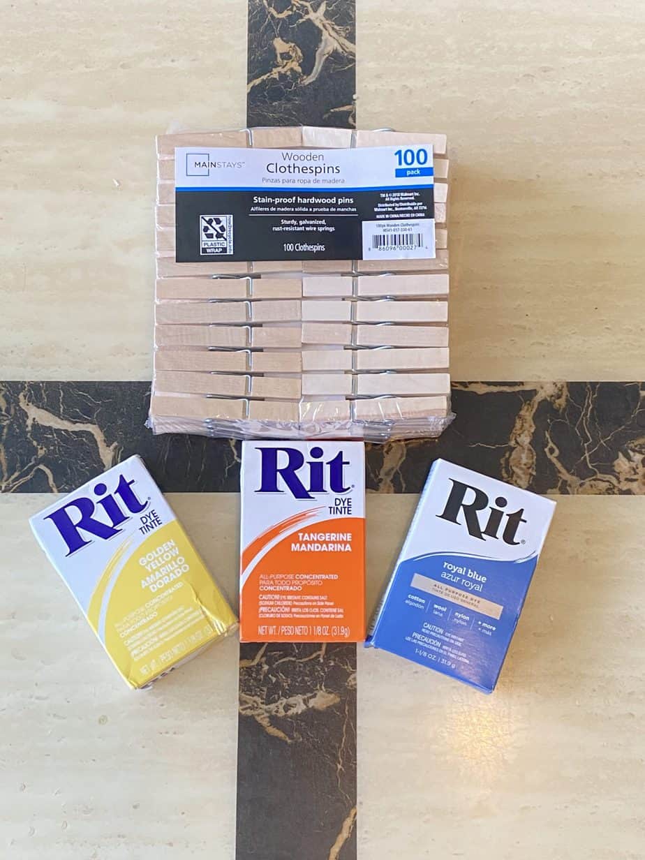 dye clothespins with RIT