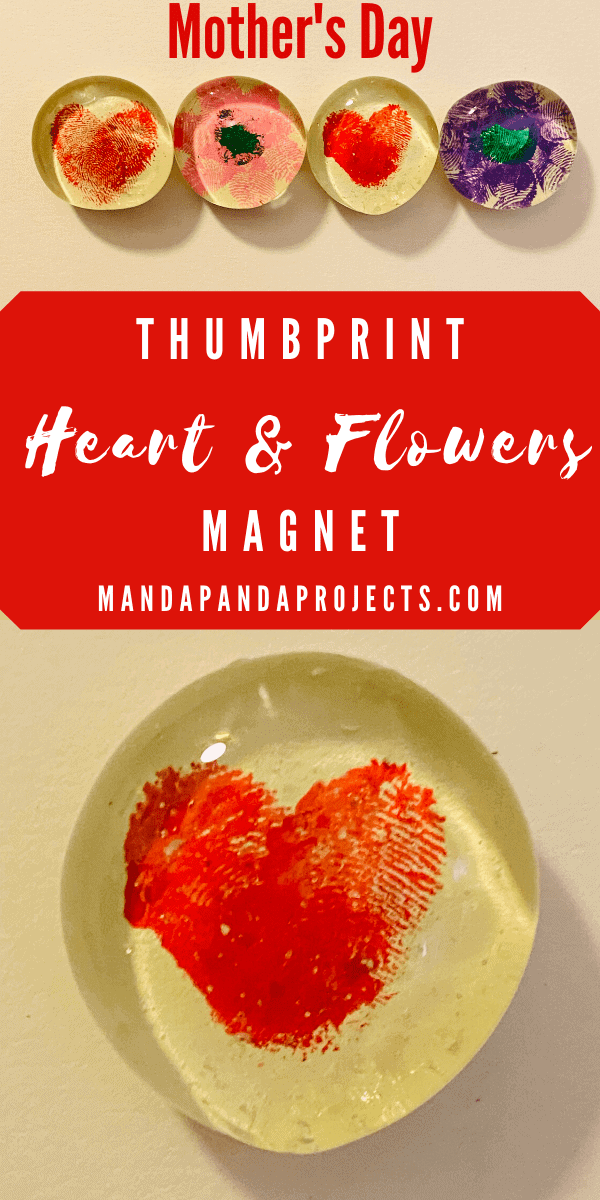 Kids thumbprint heart magnet