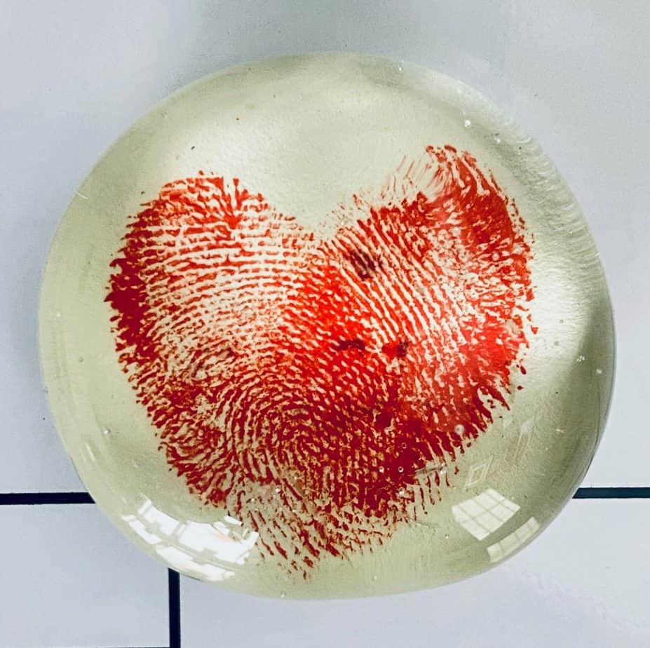 Kids thumbprint heart magnets