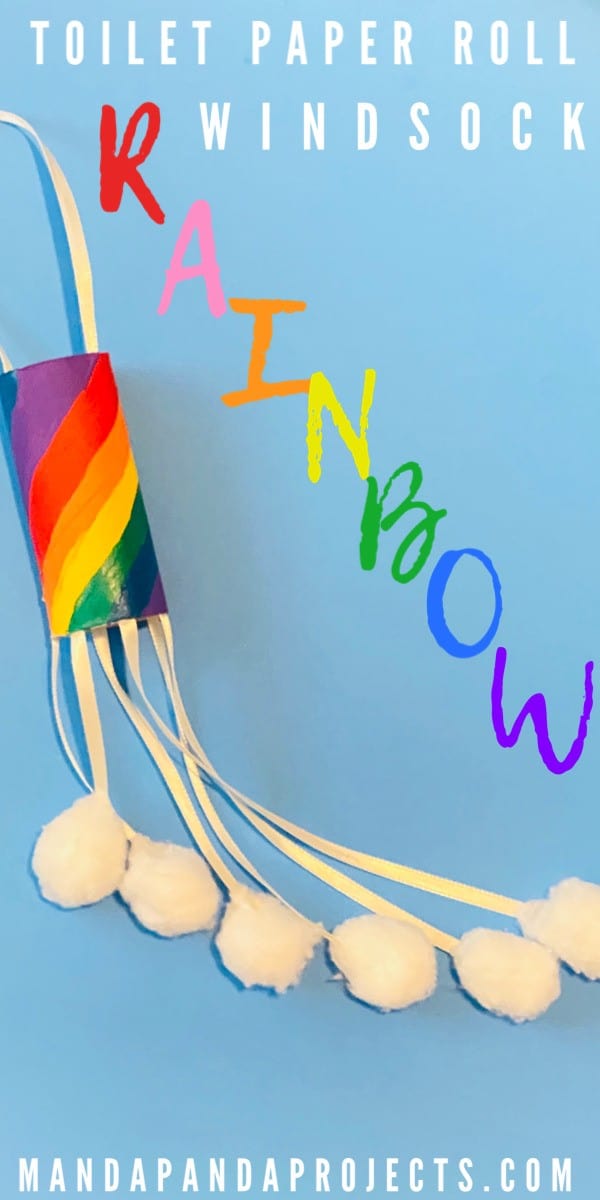 Toilet paper roll rainbow windsock craft #rainbow #toiletpaperrollcrafts #kidscrafts #recycledcrafts