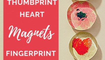 Kids Thumbprint heart magnets