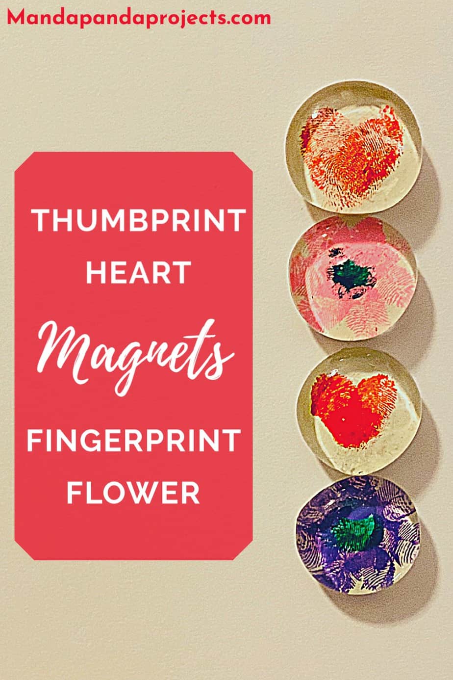 Thumbprint Heart and Fingerprint Flower: Kids Keepsake Magnets