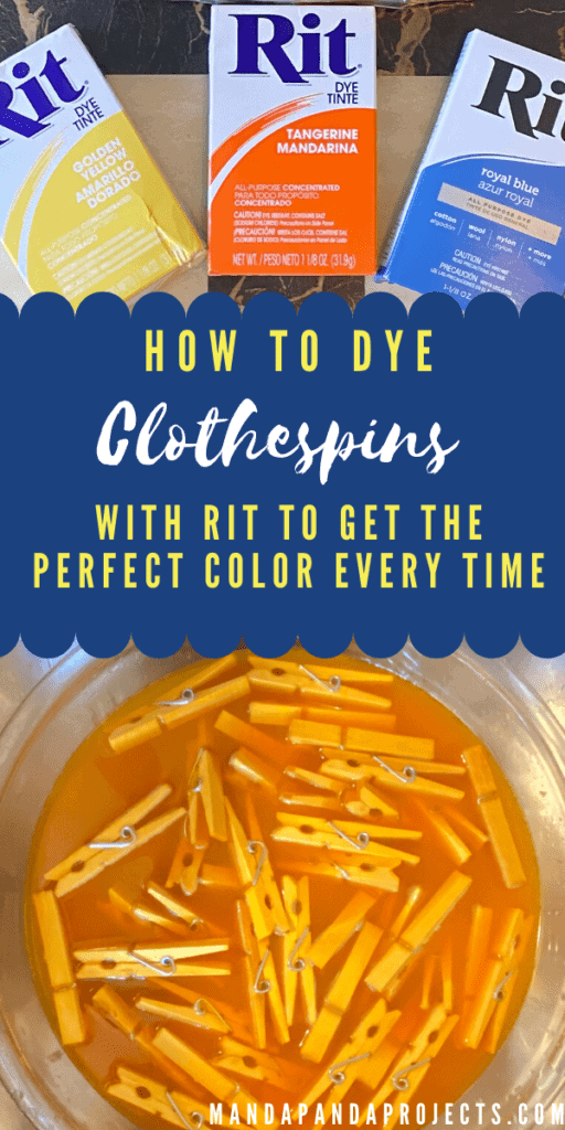 How to dye clothespins with RIT #clothespinscrafts