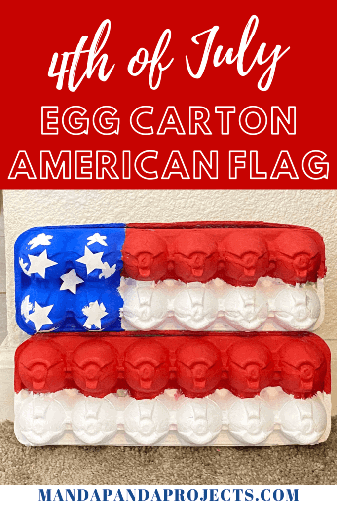 Patriotic American Flag egg carton craft for kids. Fun and easy 4th of july recycled craft. #4thofjulycrafts #recycledcrafts