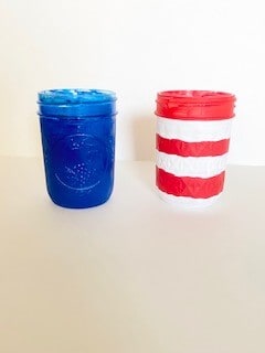 Dye the coffee filters and and blue to make the patriotic coffee filter flowers
