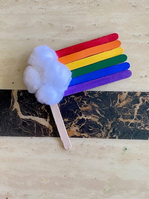 Popsicle Stick Rainbow Cloud: Craft the Rainbow with the Kiddos!