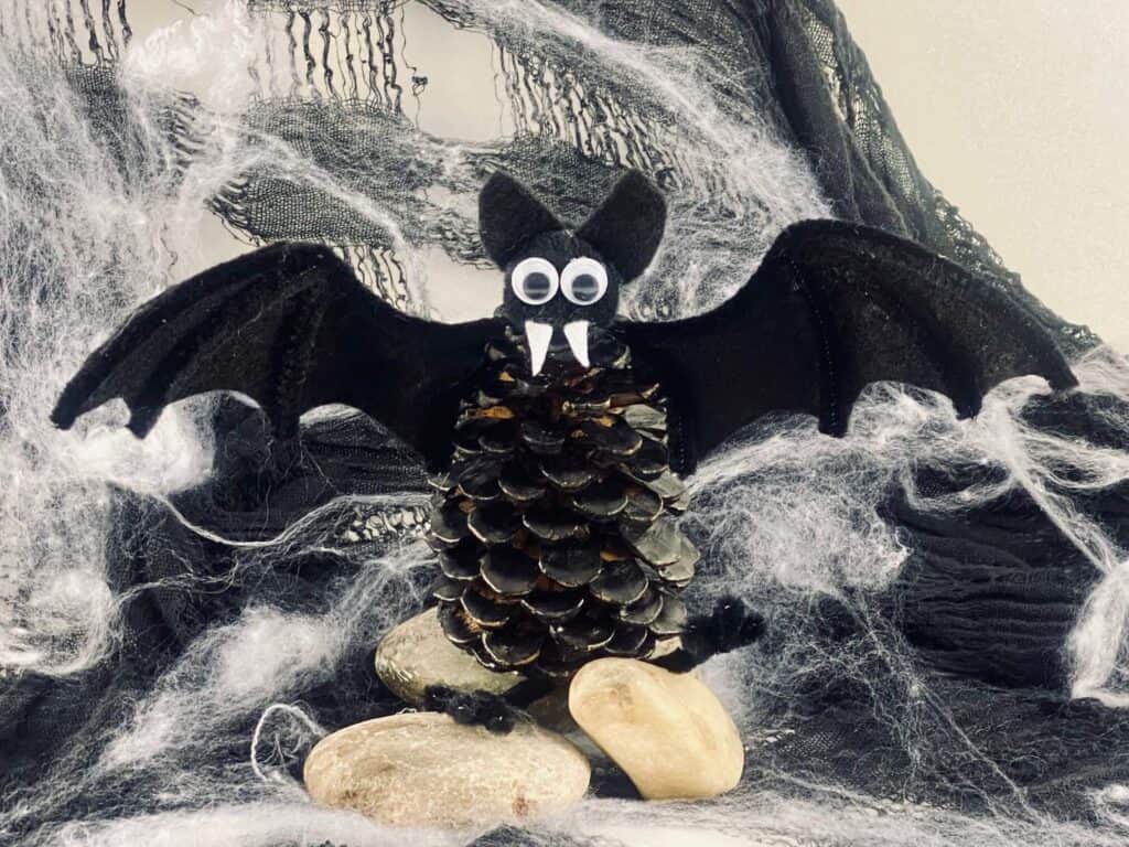 Halloween Pine Cone Bat