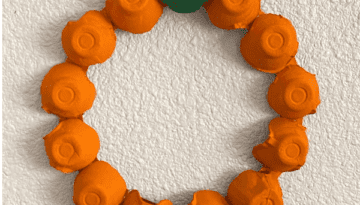 Egg Carton Pumpkin Wreath