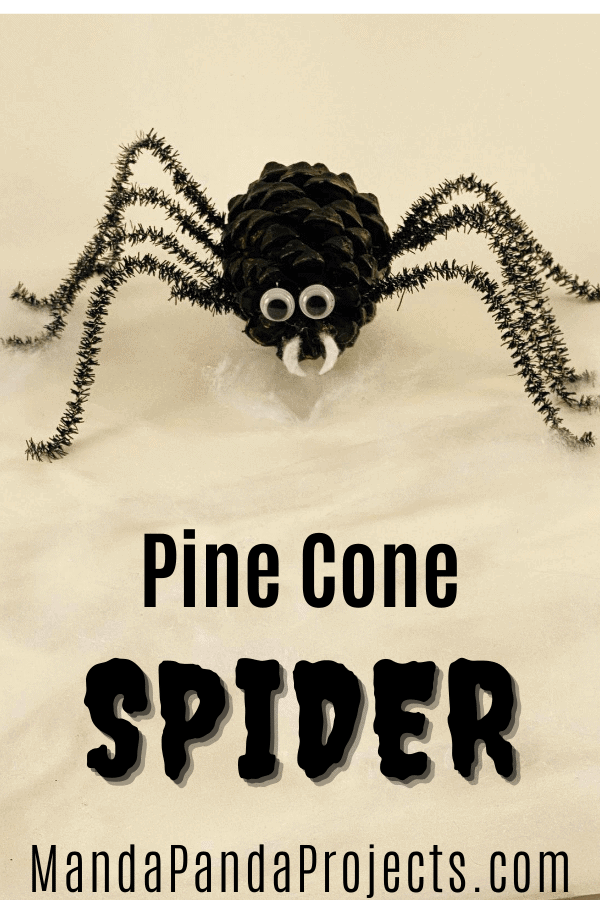 Halloween Pine Cone Spider kids nature craft. #pineconecrafts #halloweencrafts #spider