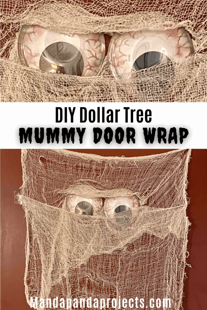 DIY Dollar Tree Easy Mummy Door Halloween Decoration