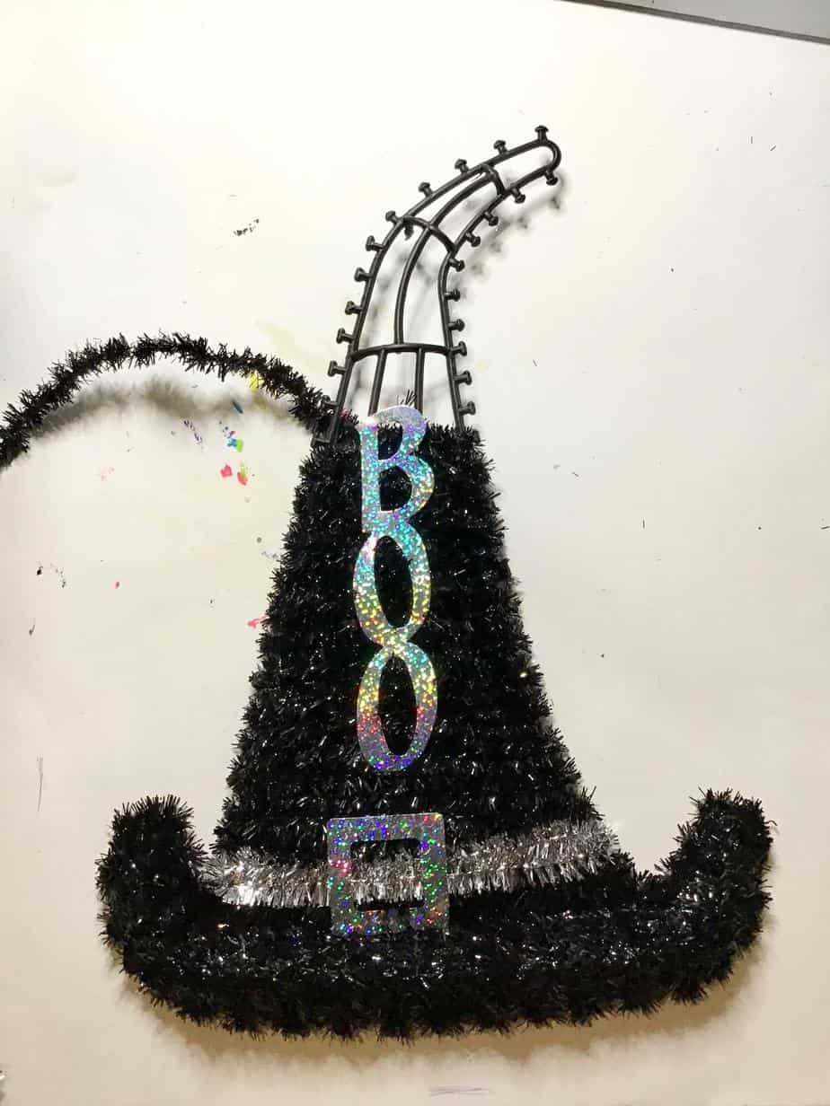 DIY Dollar Tree Rainbow Deco Mesh Witch Hat Wreath: Whimsical