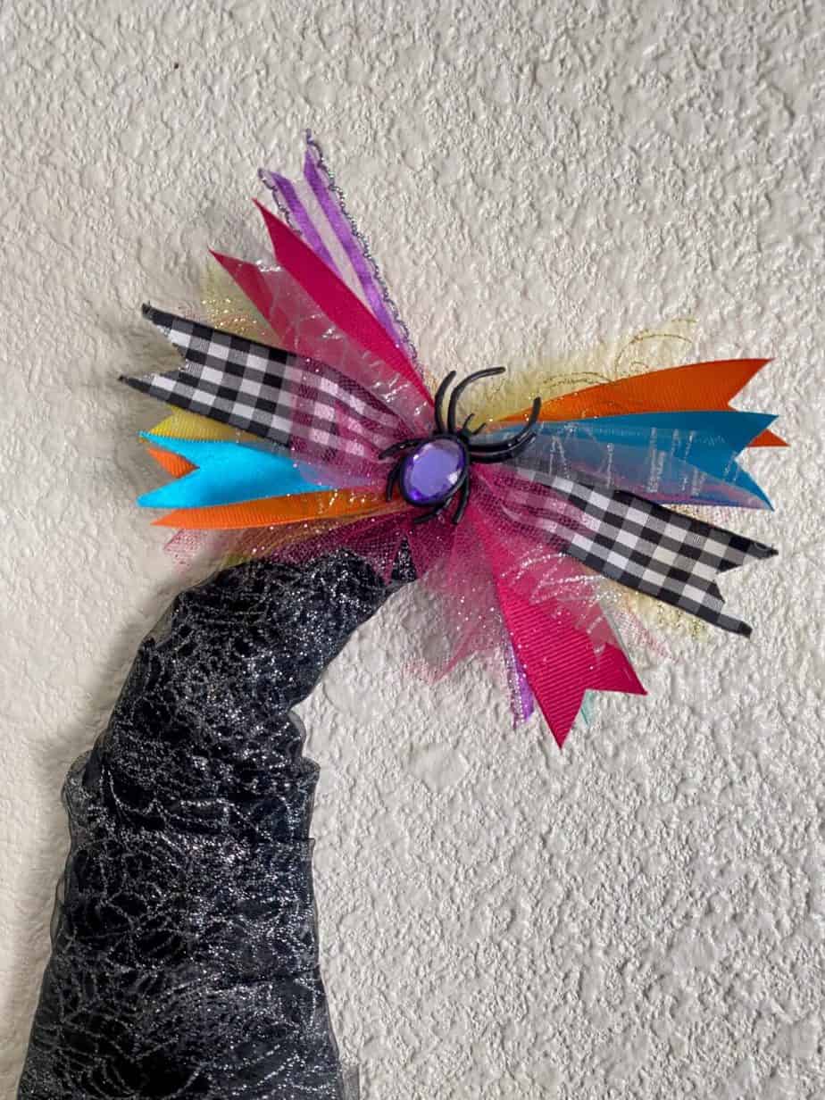 DIY Dollar Tree Rainbow Deco Mesh Witch Hat Wreath: Whimsical