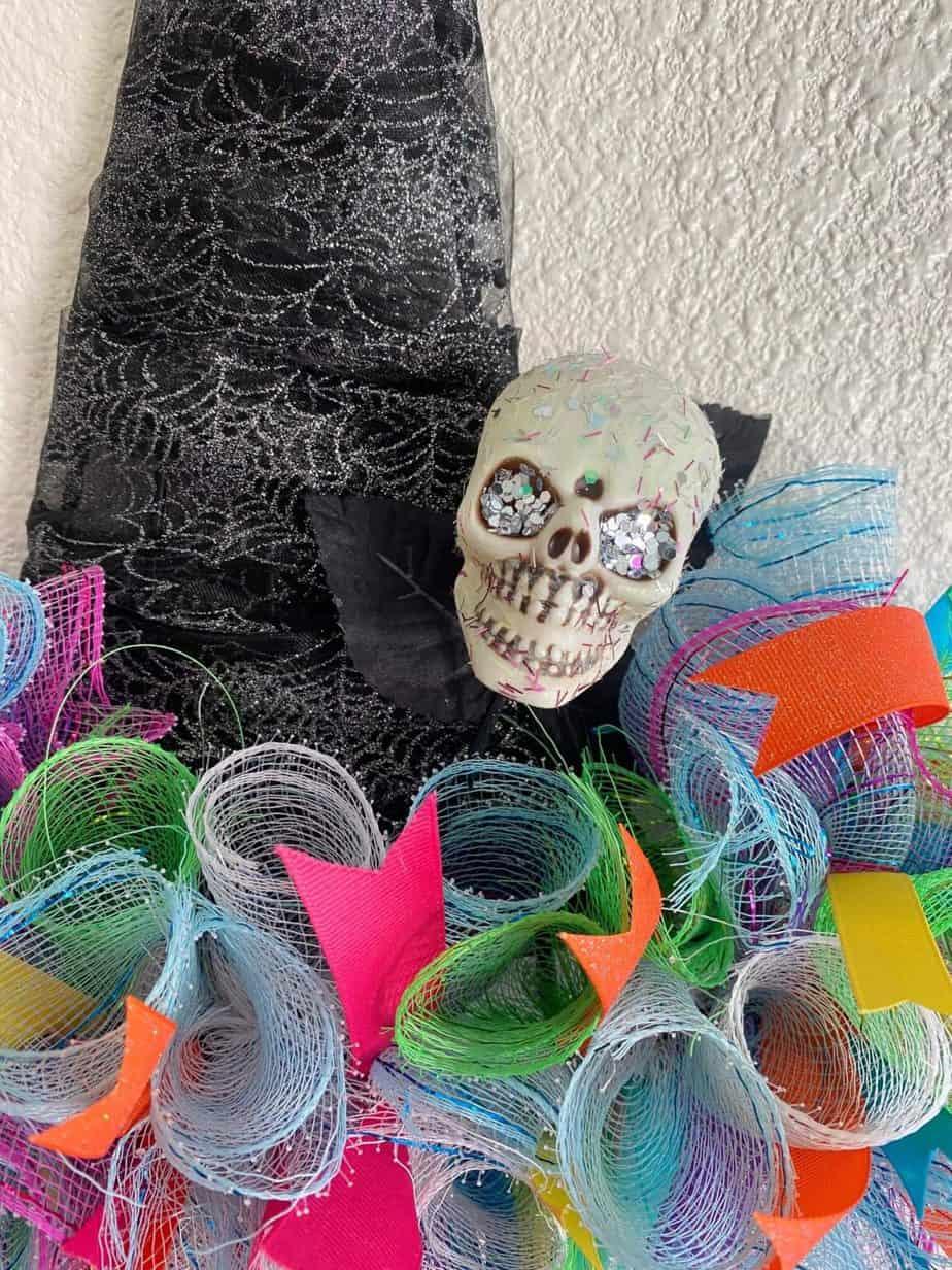 DIY Dollar Tree Rainbow Deco Mesh Witch Hat Wreath: Whimsical