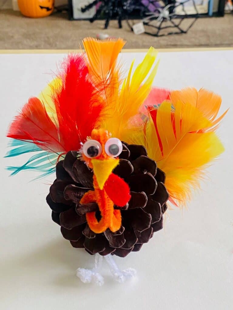 Pine Cone Turkey: Thanksgiving Nature Craft for Kids