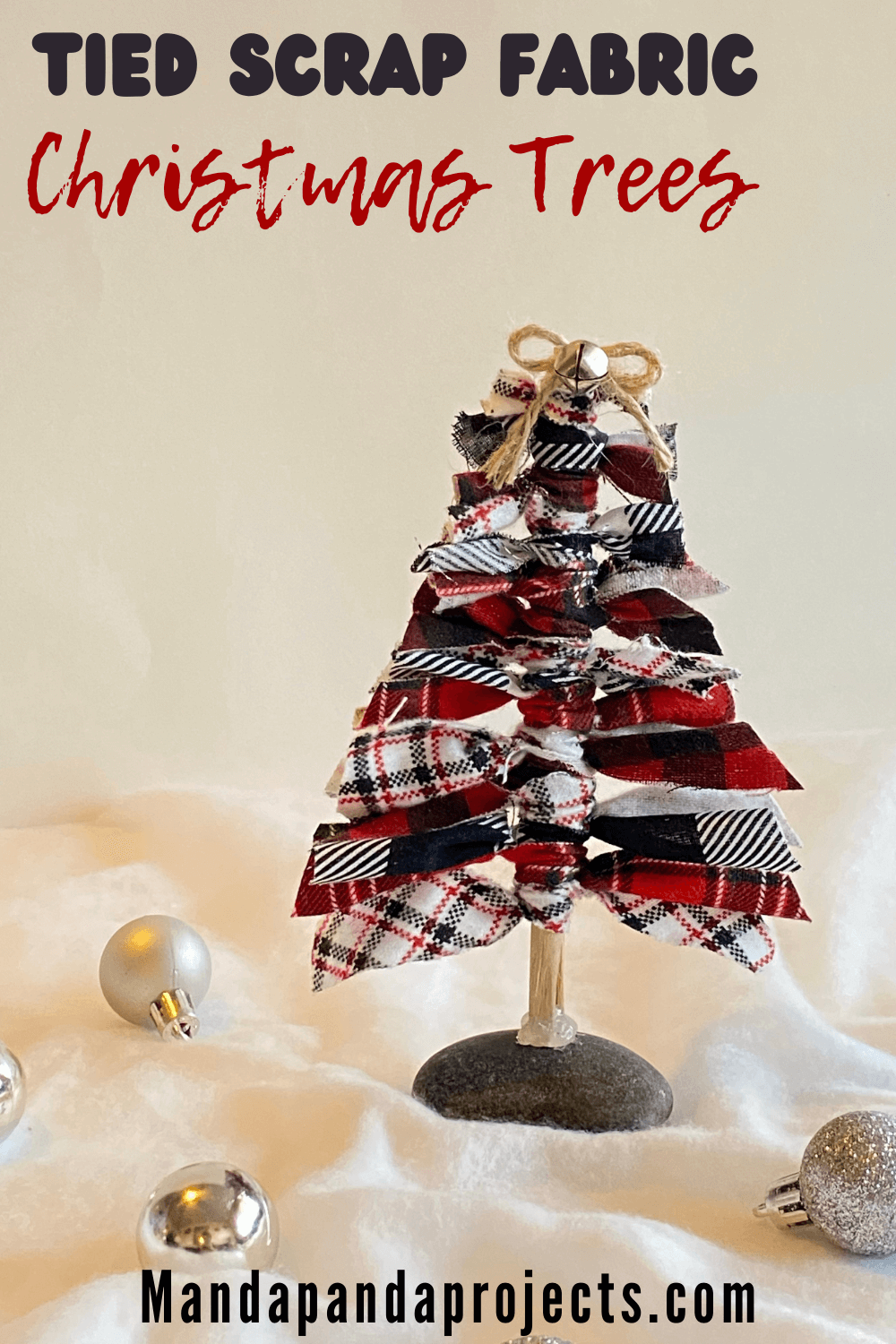 How to Make a Fabric Scrap Knot Tied Christmas Tree Using Leftover ...