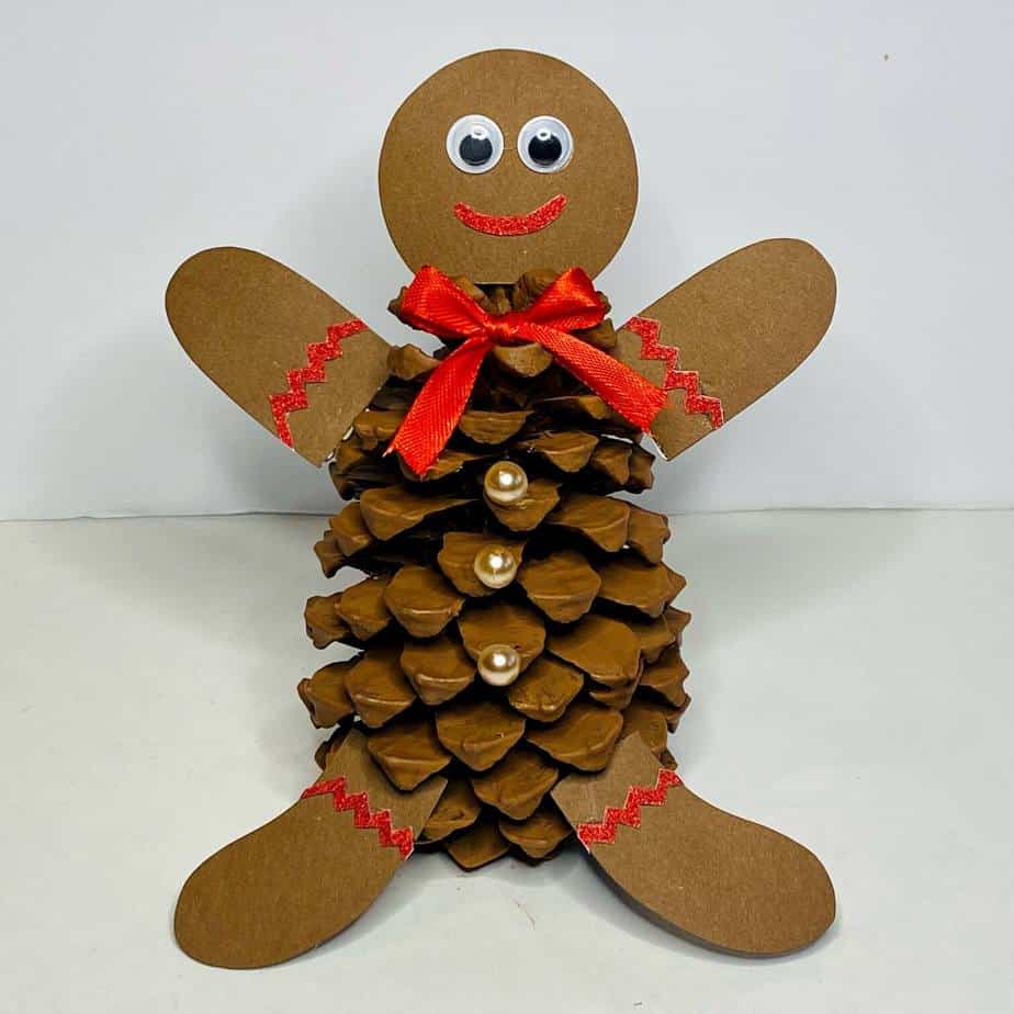 Pine Cone gingerbread man kids christmas nature craft.