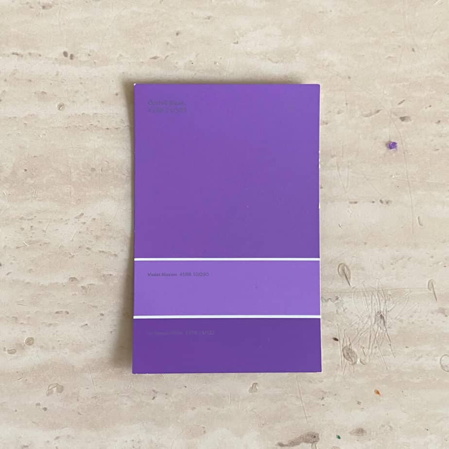 3 shades of purple Paint swatch sample.