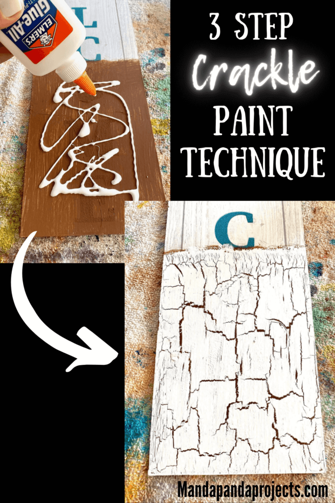 How to do the DIY Crackle Paint Finish Technique, the Easy Way with only Glue and Paint for your DIY crafts and projects.