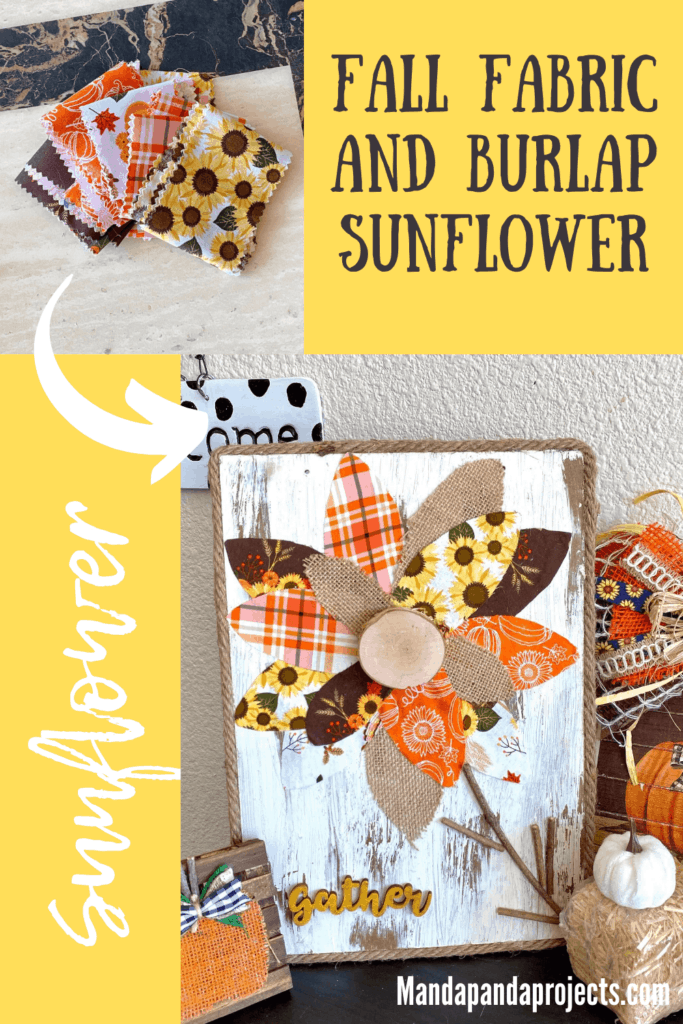 Fall Fabric and Burlap Sunflower - Manda Panda Projects