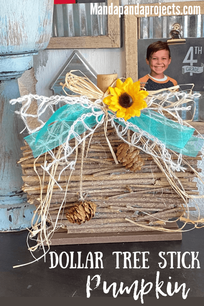 Make a Popsicle Stick Pumpkin Fall Decor DIY wit Dollar Tree items