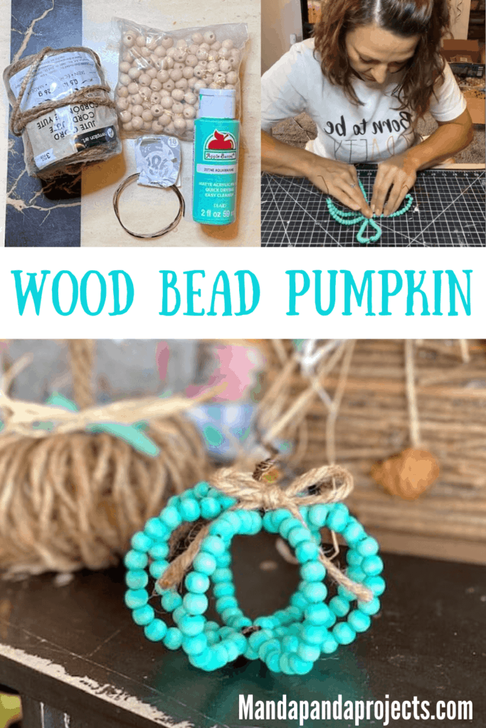 Easy DIY Wood Bead Pumpkin - Manda Panda Projects