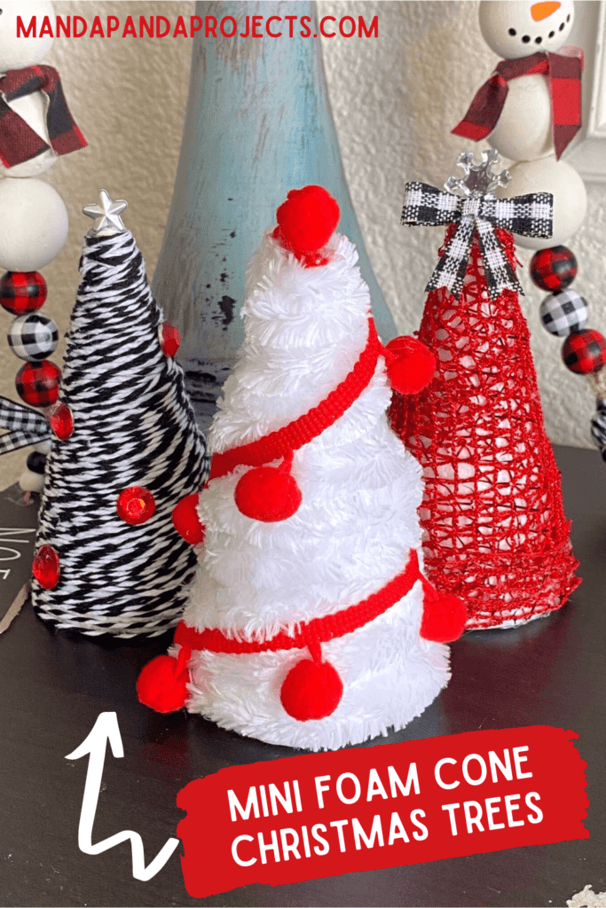 Mini Foam Cone Christmas Trees - Manda Panda Projects