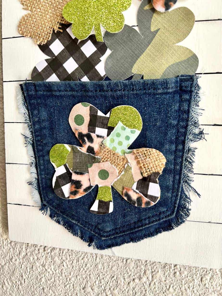 Jeans Pocket Patchwork Shamrocks - Manda Panda Projects