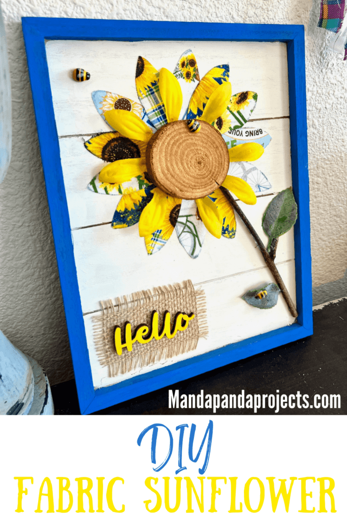 There's nothing I love more than a good fabric craft, and some beautiful Sunflower decor. This project combines the two into a bright and cheerful DIY Fabric Sunflower. The blue and yellow really pop and are the perfect way to ring in Spring and take you right on into Summer!