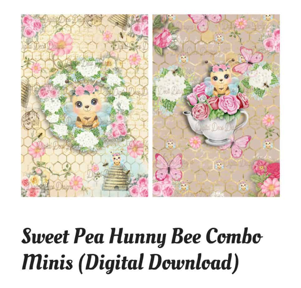 Sweet Pea Hunny Bee Combo Mini, Digital Download.