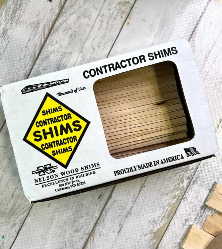 A box of Nelson wood contractor shims