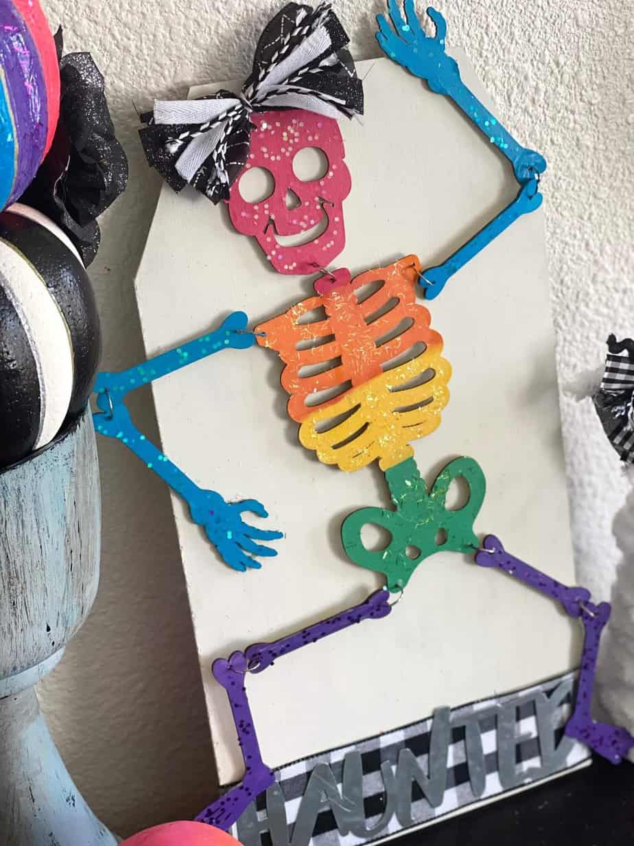 Dollar Tree Rainbow Halloween Skeleton - Manda Panda Projects