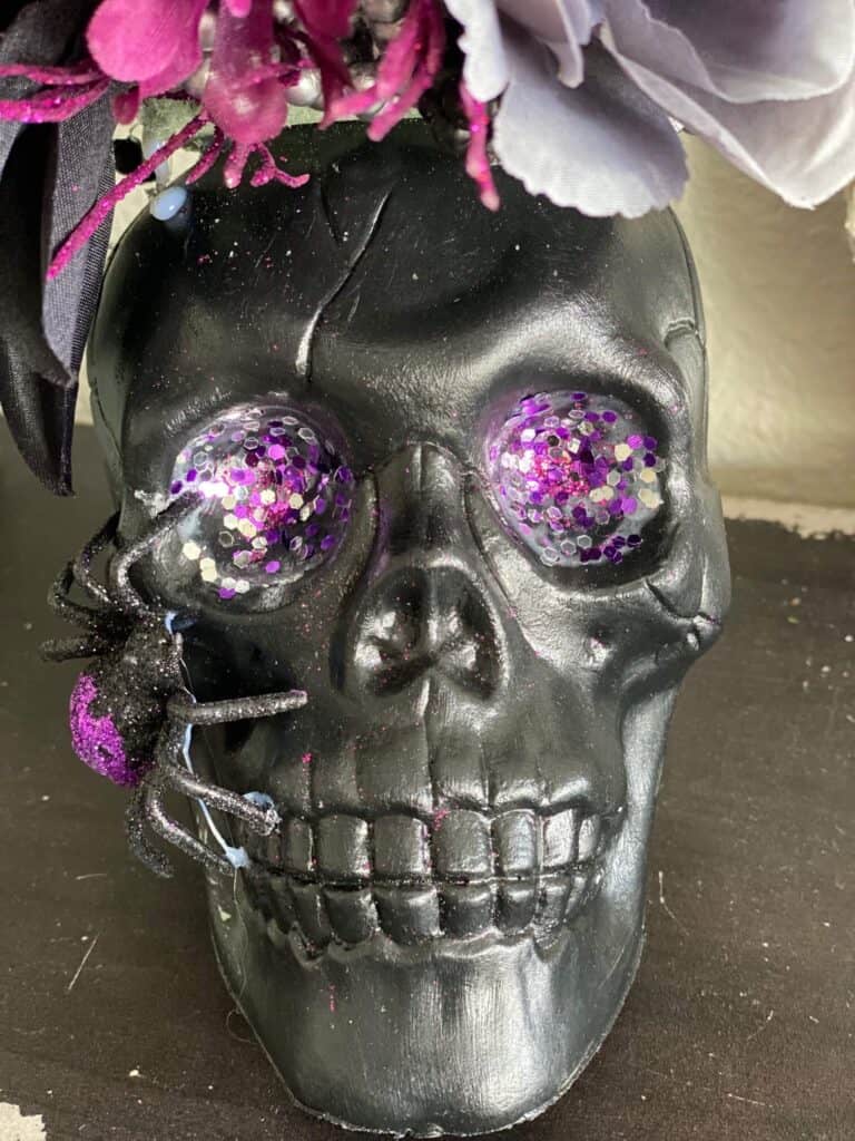 Make Your Own Halloween Glitter Skull Floral Picks - Making Make Believe