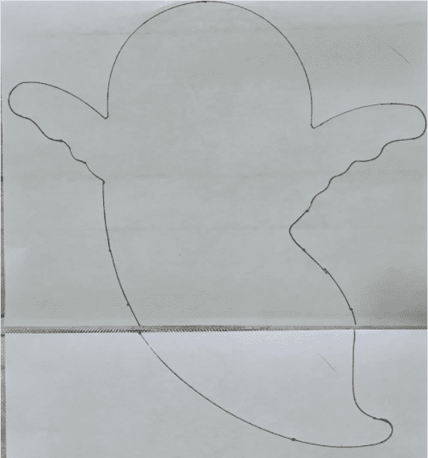 Template for wood ghost cutout.