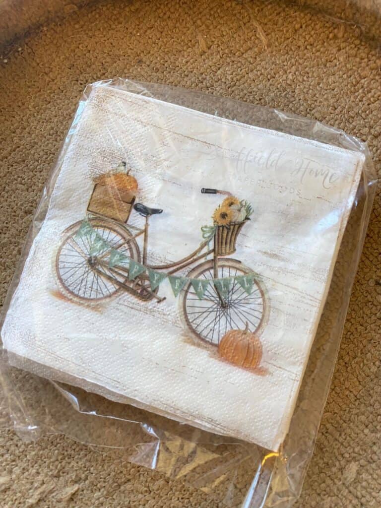 Vintage bicycle napkin