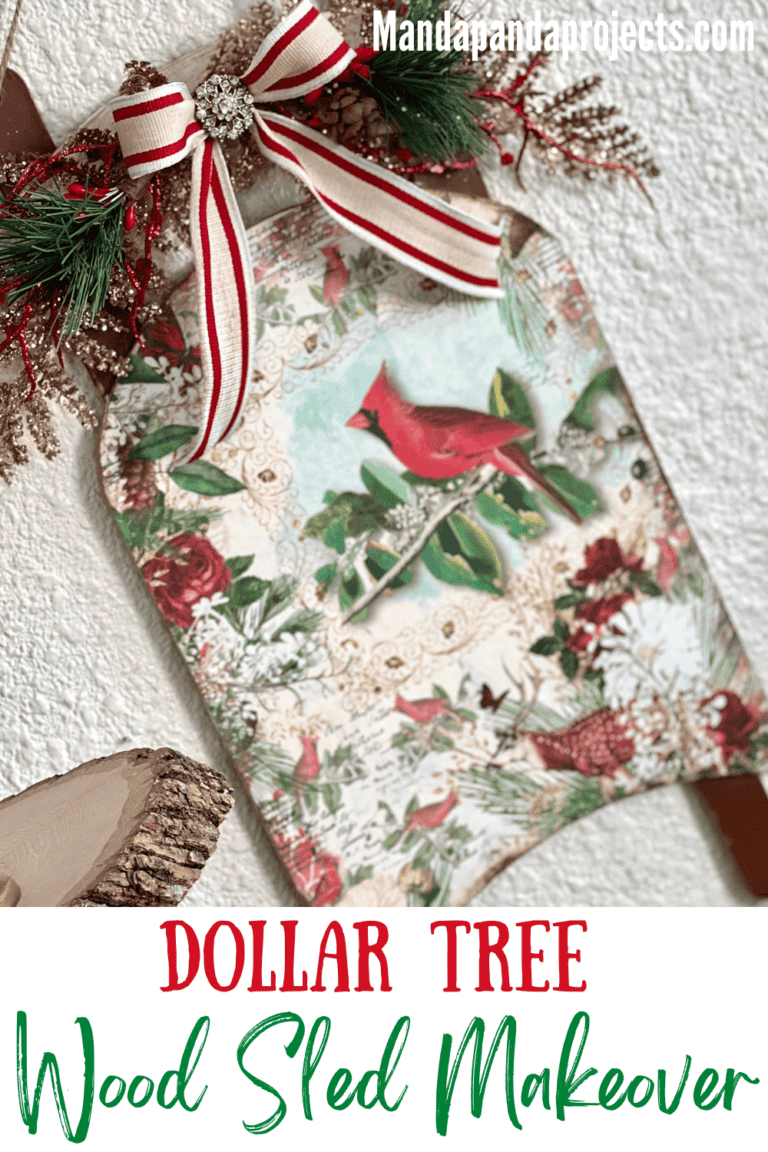 Red Cardinal Dollar Tree Sled Makeover Manda Panda Projects