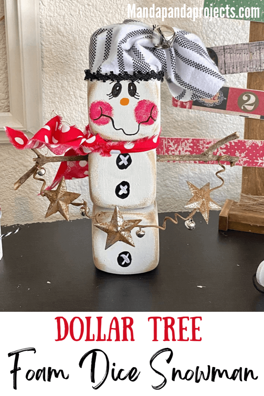 Dollar Tree Foam Dice Snowman Manda Panda Projects
