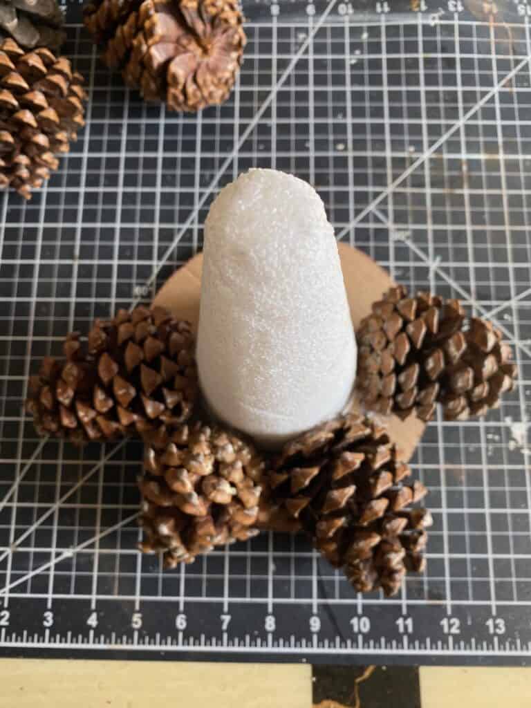 Rustic Twine and Yarn Foam Cone Christmas Trees - Manda Panda Projects